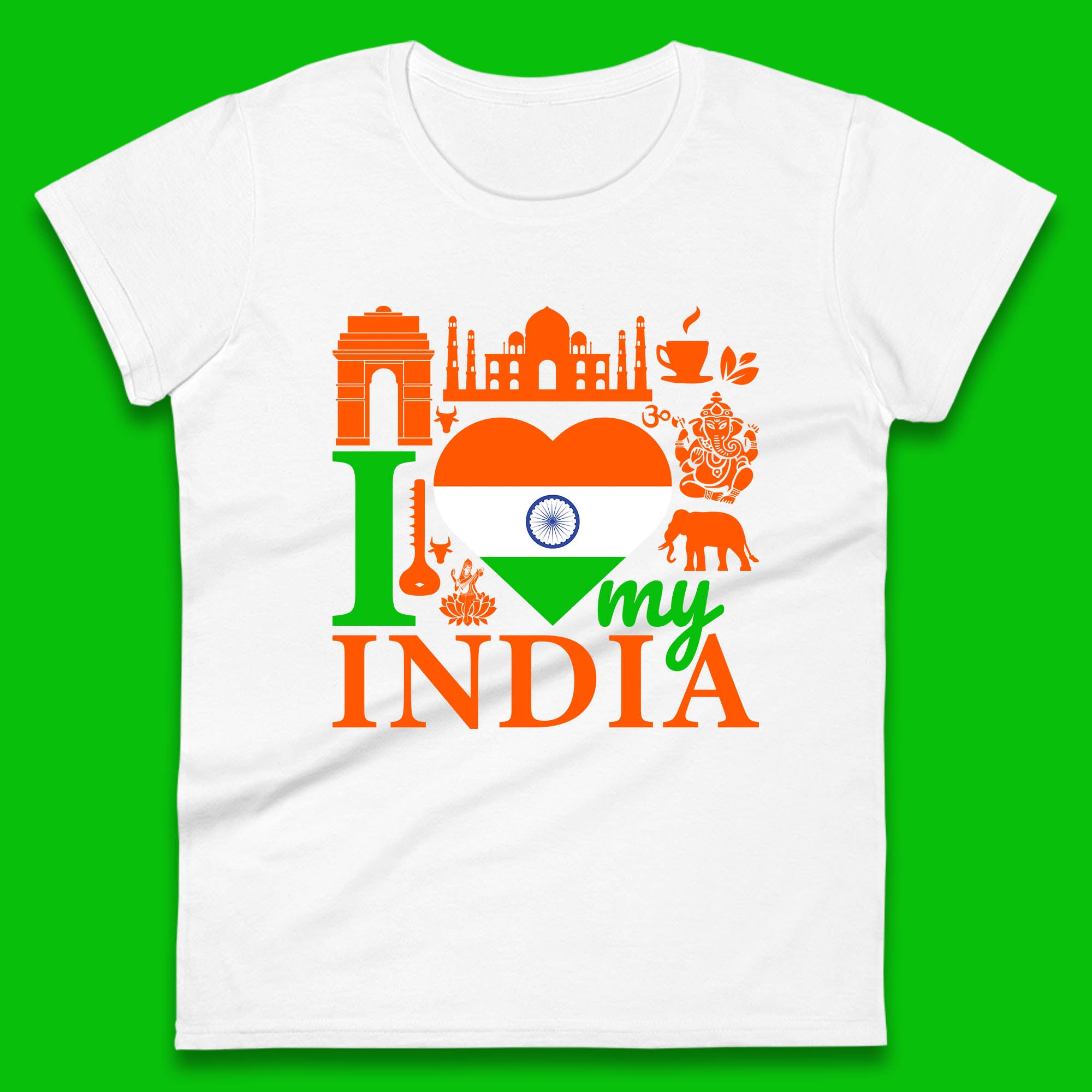 Я Люблю Свою Индию Патриотичный Индийский Флаг 15 Августа День Независимости Женская Футболка Мужские Топы Унисекс Топ 3XL