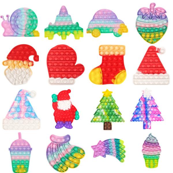 4-tlg. Bubble Fidget Toy Set - Runde & Quadratische Anti-Stress Spielzeuge