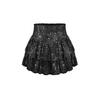 European & American Autumn Sequin Pleated Mini Skirt - Sexy & Solid Color