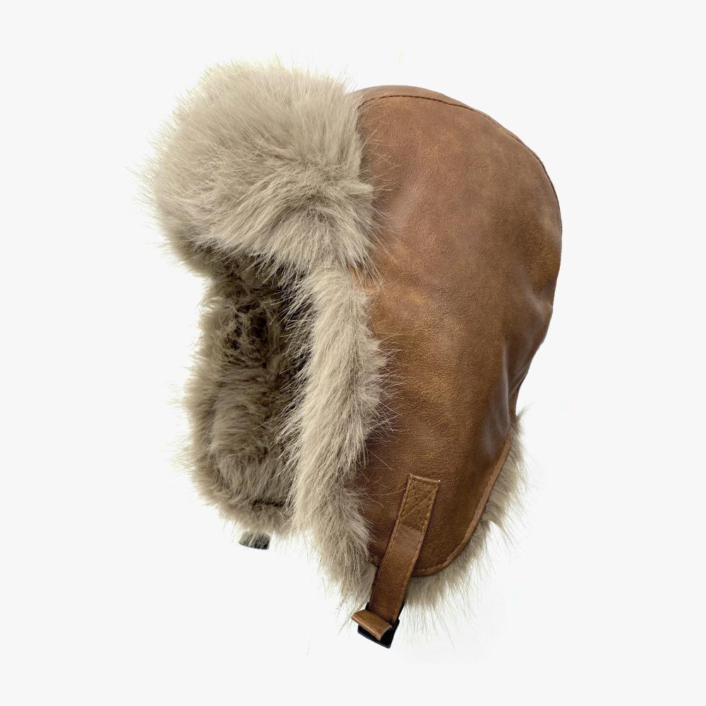 

Новая зимняя шапка-ушанка для женщин, кожаная, теплая, ветрозащитная и высококлассная, универсальная шапка для верховой езды на открытом воздухе для защиты ушей и от холода Adjustable