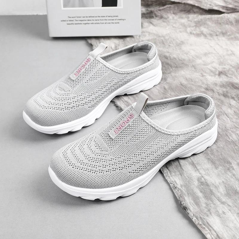 2025Breathable Light Women Shoes Casual Half Slippers Outdoor Flats Zapatos De Mujer Plus Size Quality Shoes for Woman Slippers