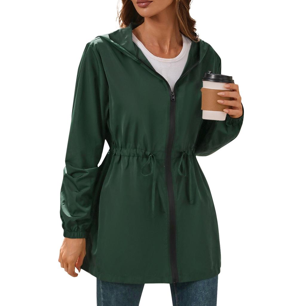 Women's Fashion Casual Solid Color Waterproof Outdoor Hiking Short Jacket