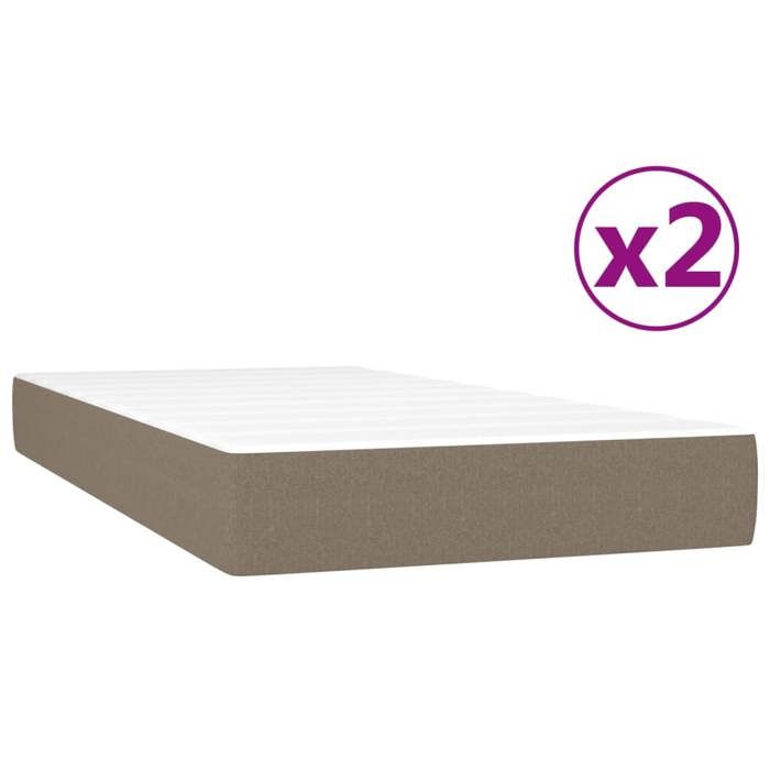 Maison Exclusive - Sommier à lattes de lit avec matelas Taupe 200x200 cm Tissu