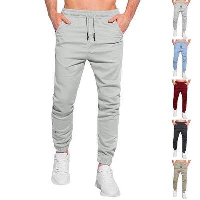 Men's Classic Outdoor Loose Casual Multi-pocket Work Pants, Youth Elastic Waist Drawstring Drawstring Leg Pants