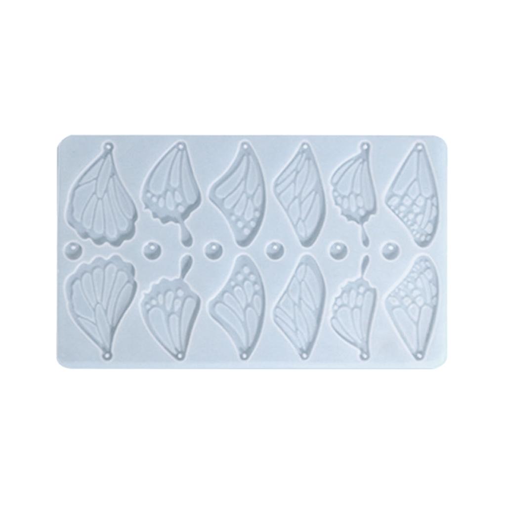 Butterfly Wing Shaped Pendant Molds Keychain Mold with Hole Clay Mould Jewelry Tool Silicone Material Hand-Making Supply