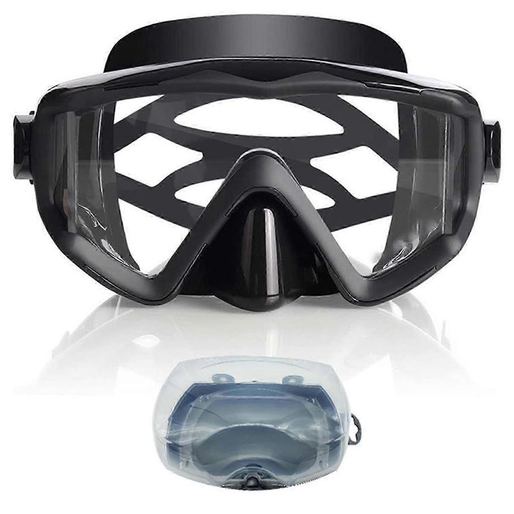 Anti-Leak Dive Swimming Goggles Tempered Glass Swim Mask Goggles with Nose Cover Professional Snorkeling Gear