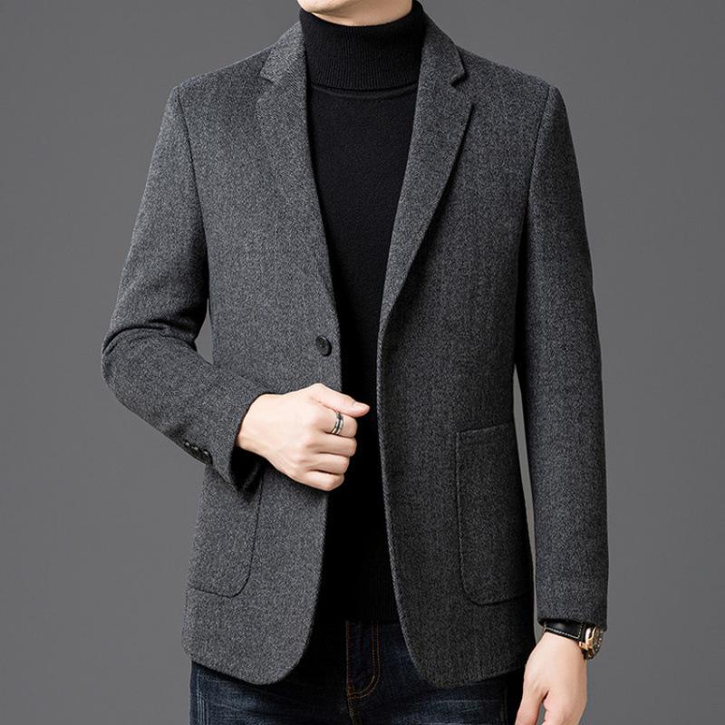 

Hengyuanxiang 2025 Double-Sided Wool Suit Jacket with Removable Down Liner L сірий колір