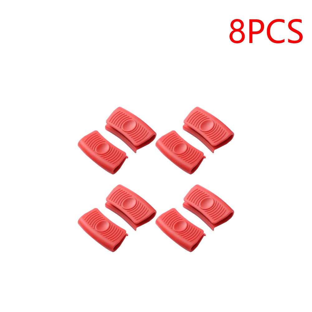 8-30PCS Pot Handle Holder Heat Resistant Silicone Pot Holder Sleeve Anti Scalding Pot Holder Clip Cooking Tool Kitchen Gadgets
