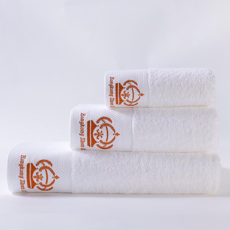 Luxury Hotel Bath Towel White Towel Custom logo Five-star Hotel Bath Towel Set with 100% Cotton