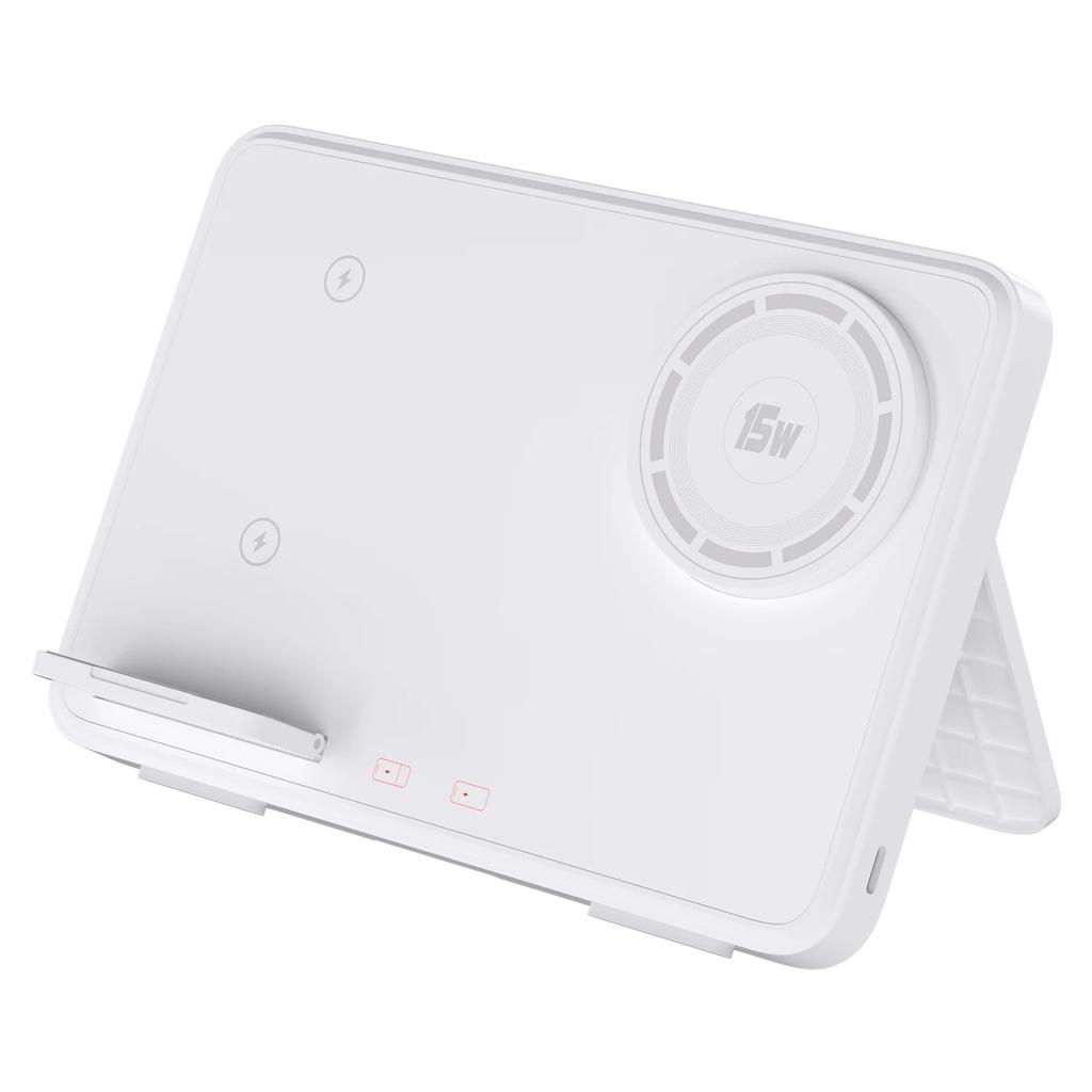 4-in-1 kabellose Ladestation mit LED-Nachtlicht, faltbar und schnellladefähig für iPhone, Samsung Galaxy, Apple Watch und AirPods 2