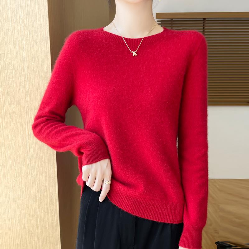 Women's Cashmere Sweater Qinghe Cashmere 30% Cashmere 70% Wool Autumn and Winter Pullover Warm and Fashionable