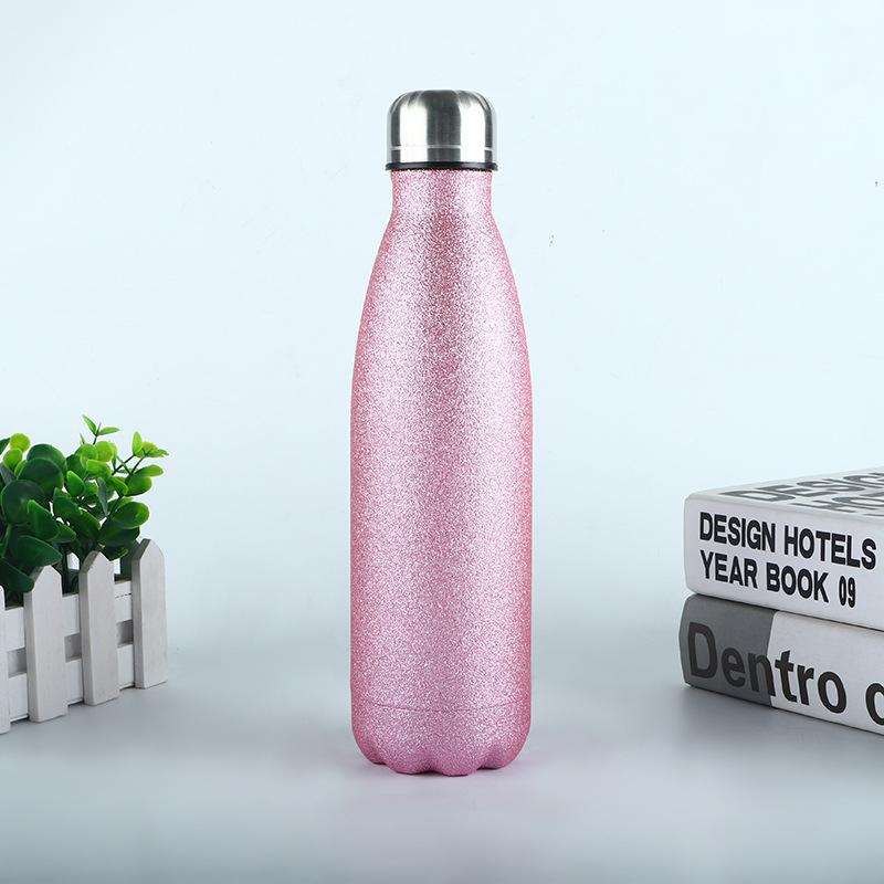 Steel Sports Bottle Glitter Paint Coke Bottle Thermos Flask Drinking Cup Supports One Piece Printing Durable Durable Useful