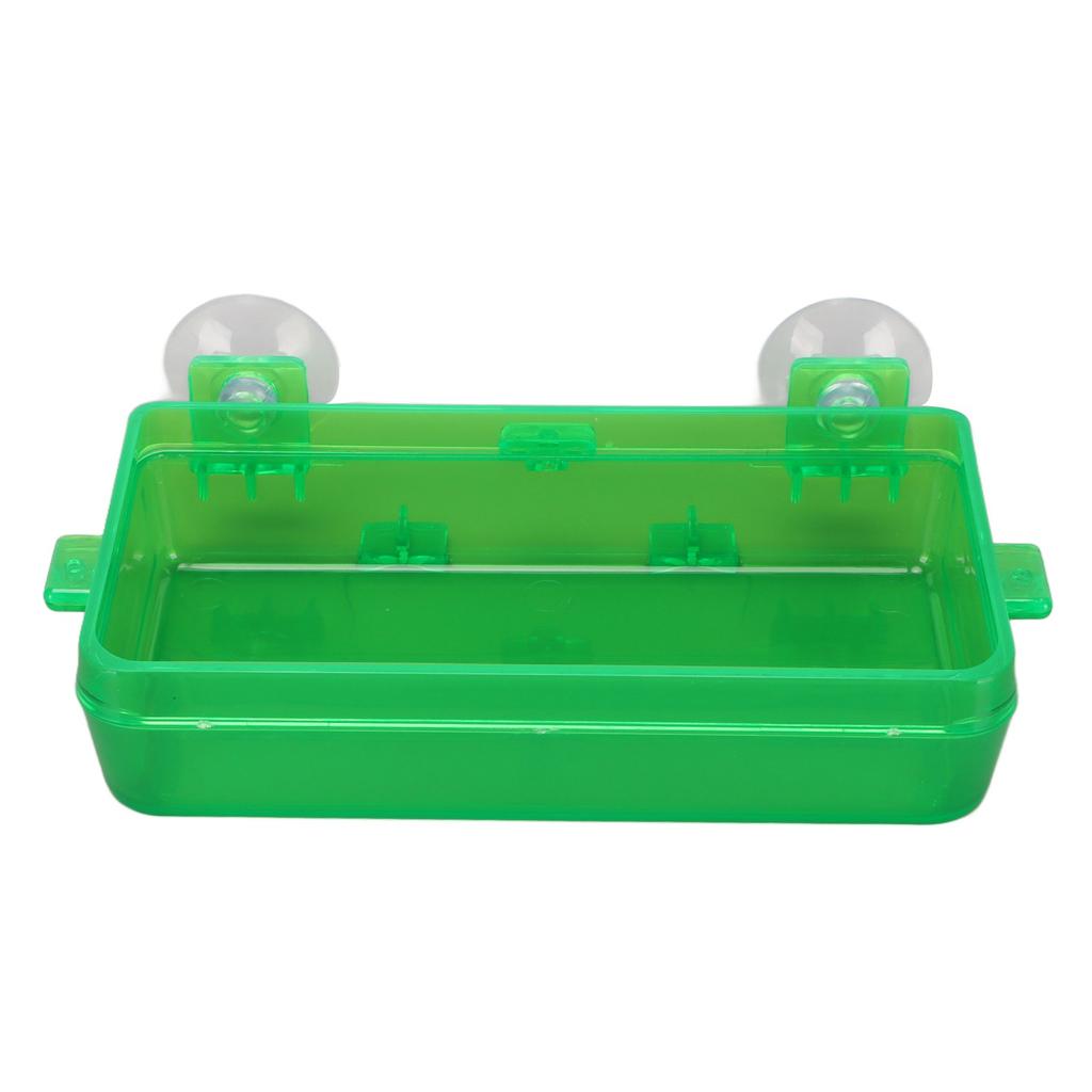 Suction Cup Reptile Feeder Escape Proof Reptile Feeding Food Water Bowl for Bearded Dragon Green