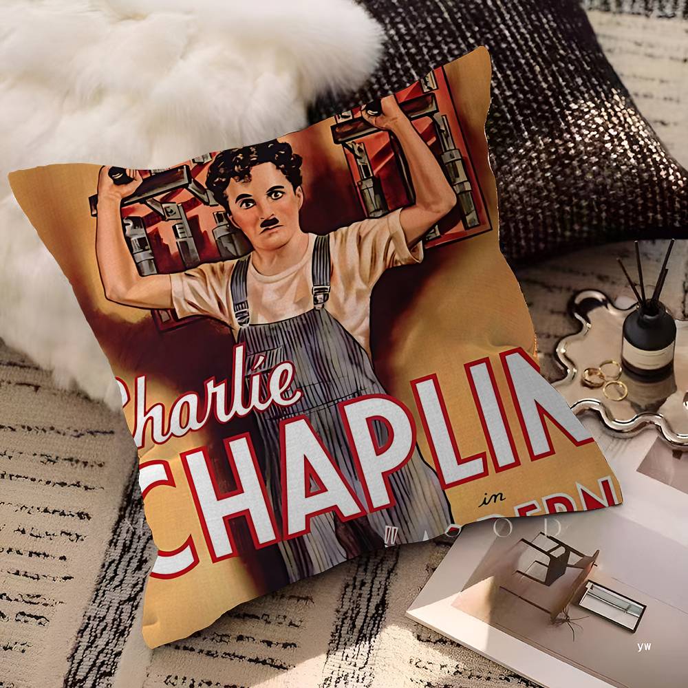 Klassische Stille Stern C-Chaplin Kissenbezug Polyester Sofakissen Dekorative Wurfkissen Heimdekoration Kissenbezug