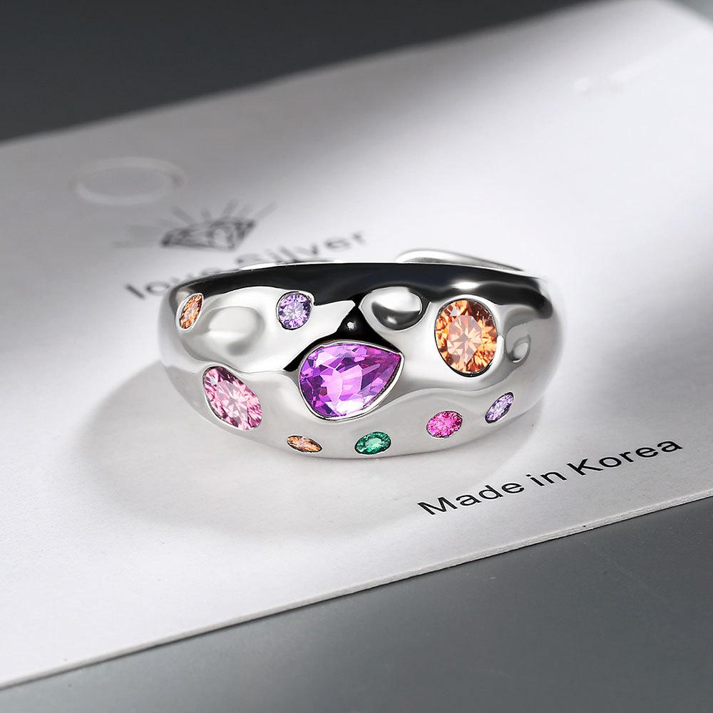 Copper Zircon Adjustable Engagement Rings For Women Wedding Elegant Jewelry Ladies Accessories Gifts R258