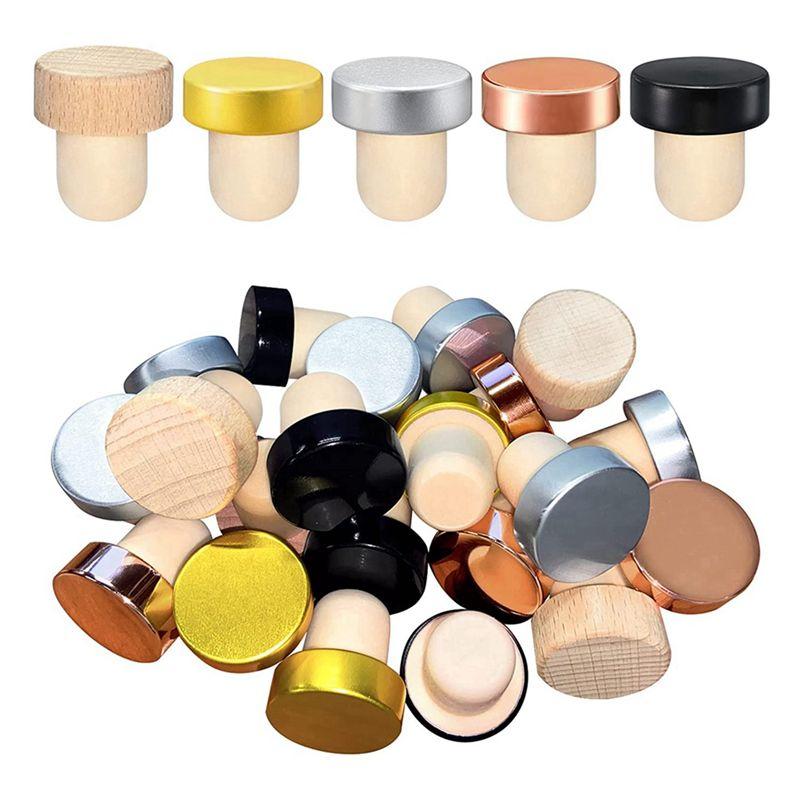 BAAJ-90PCS Wine Bottle Cork Stopper T Shaped Wine Stopper Tasting Cork Replacement Reusable Cork Glass Beer Bottle Sealing