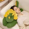 Cartoon Green Plush Triceratops Dinosaur Doll Toy Stuffed Dino Lying Sitting Animal Plushie Birthday Present