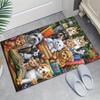 Plush Crystal Velvet Pet-Friendly Area Rug with Cats & Dogs Design - Anti-Slip, Vibrant Colors, Perfect for Bedroom or Living Room Decor