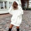 Damen S Einfarbig Locker Sitzendes Kapuzen-Sweatshirt