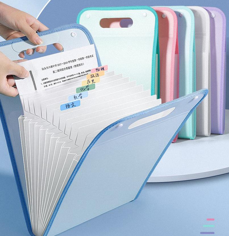 Vertical Hand-held Organ Bag A4 Paper File Folder Large Capacity Multi-layer Expanding Folder Student Data Sorting Storage Bag