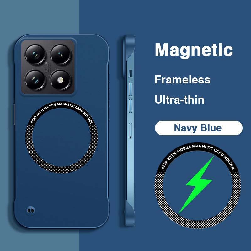 for Xiaomi 14T Pro 14TPro 5G Original Mobile Phone Case Luxury Hard PC Frameless Magnetic Magnetic Lightweight Simple Back Cover Xiaomi 14t темно-синий