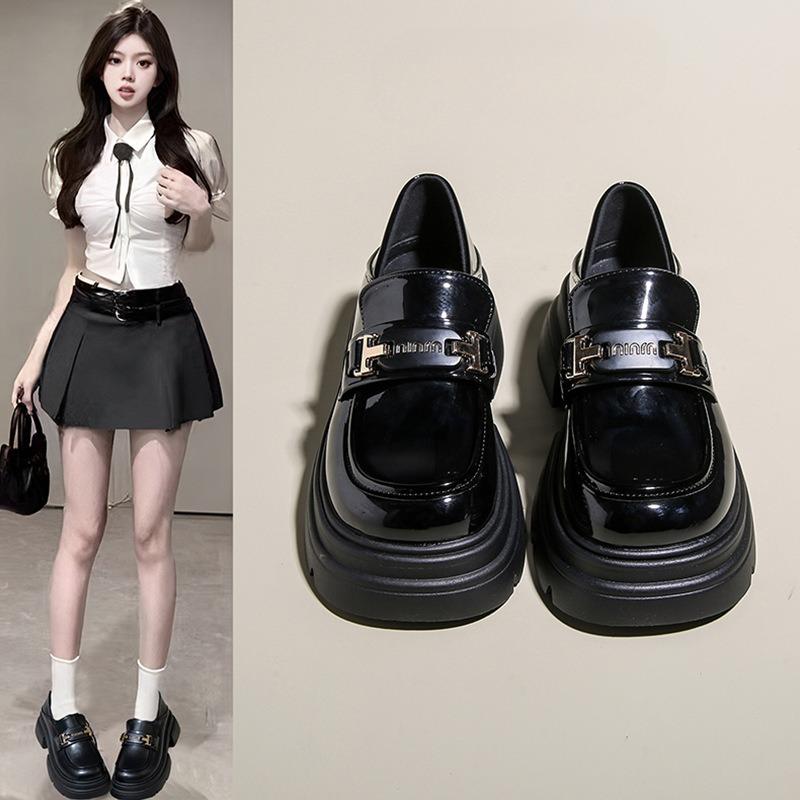 Thick Soled Thick Heeled Versatile Single Shoe Loafer