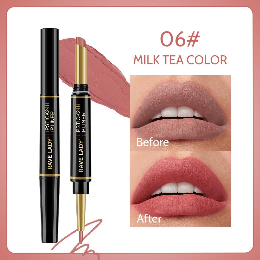 RAVE LADY Double-Ended Waterproof Matte Lipstick & Lip Liner Pen