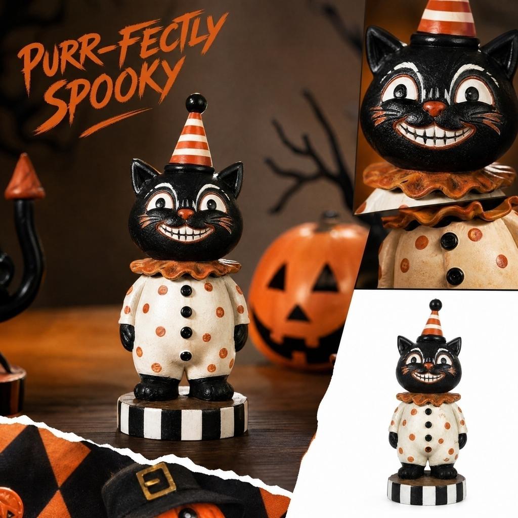 Halloween Figurine Desktop Ornament Tabletop Decor for Holiday Shelf Centerpiece