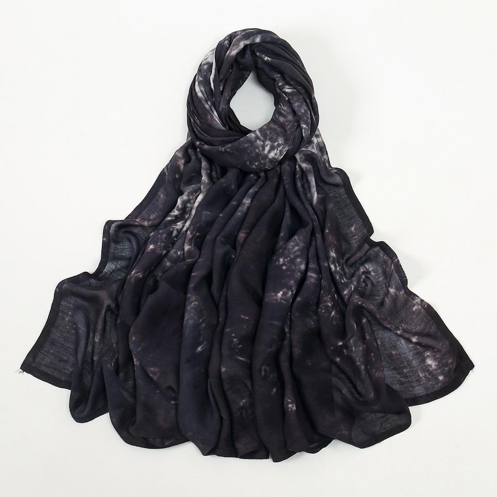 Women'S Vintage Gradient Ombre Shawl Cotton Rayon Blend Breathable Windproof Sun-Proof Yarn-Dyed Fashion Muslim Hijab Scarf
