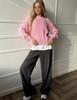 European and American cross-border models solid color classic round neck long-sleeved loose and simple pullover women's versatile knitted pullover