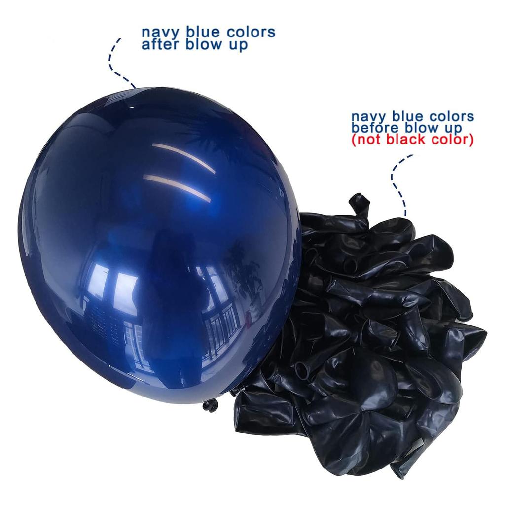12inch 50pcs White Night Blue and Gold Balloon Set, Suitable for Weddings, Birthdays,engagement Parties, Family Gatherings