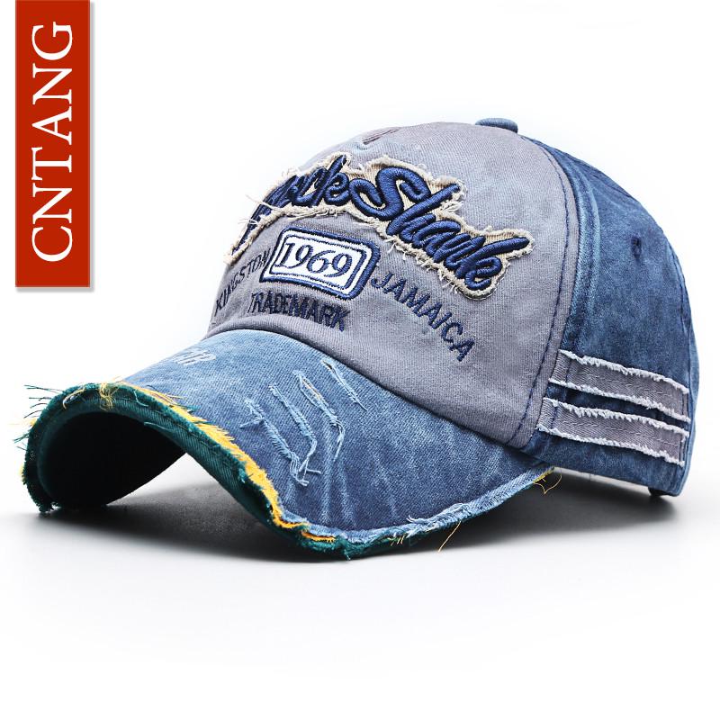 Cntang Sommer Mode Vintage Baseballkappe Lässig Gewaschene Baumwolle Snapback Stickerei Kappen Für Männer Frauen Mode Hut Unisex Gorras gray