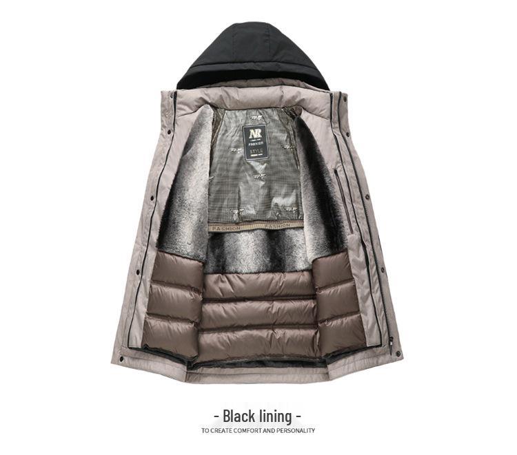 Jiaxing 2025 Men's Versatile Down Jacket: Winter Collection, Detachable Hood, Long Sleeve, Casual Warmth