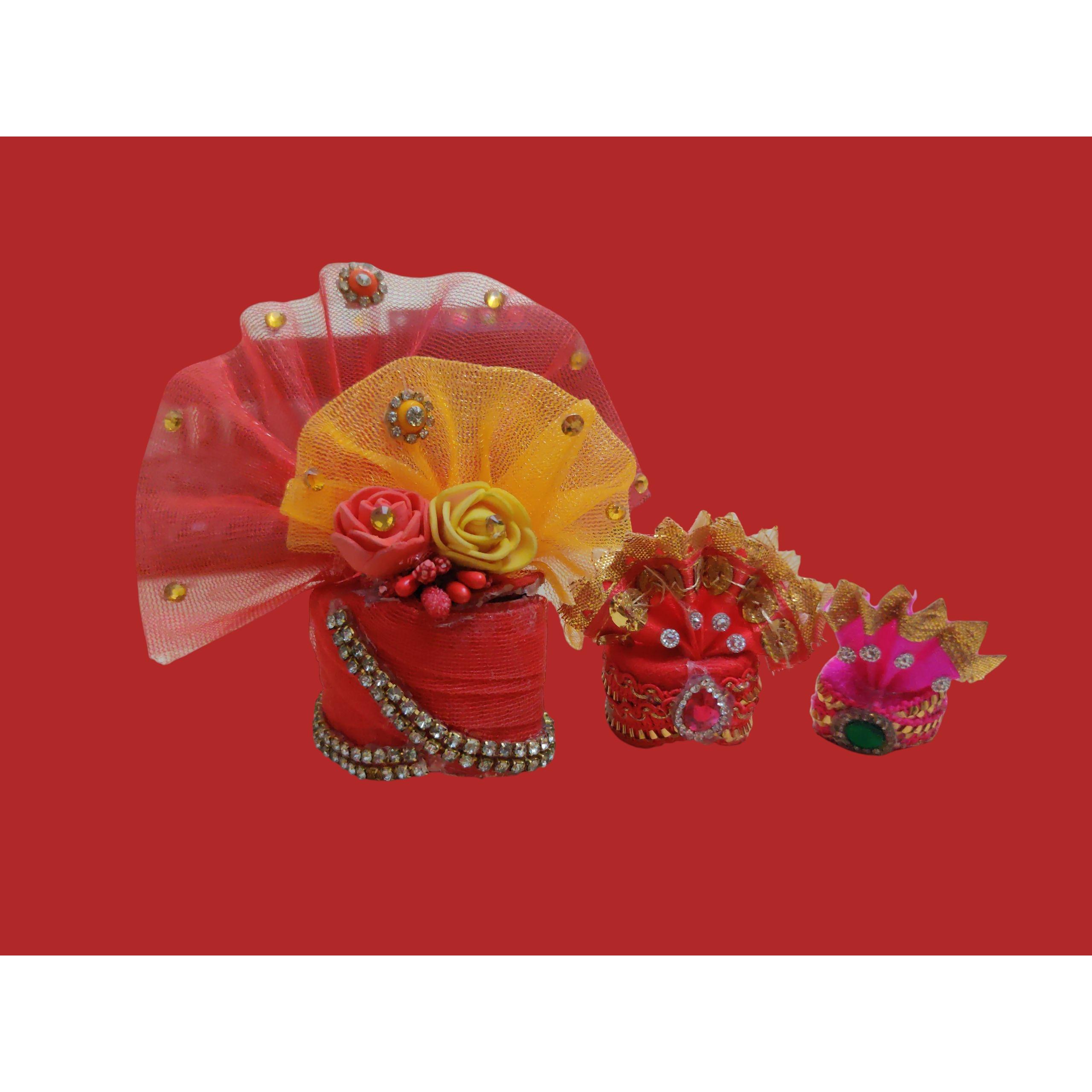 @ Indian Traditional Krishna Pagdi Multicolor Pack Of 3 Zr-4055-60%Off