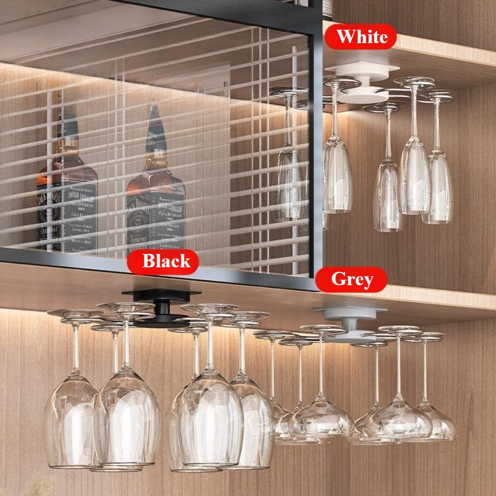 1 Stück Drehbarer Küchen-Weinregalhalter mit Metallhaken Abnehmbar Leicht zu Reinigen Platzsparend Barzubehör Organizer Küche