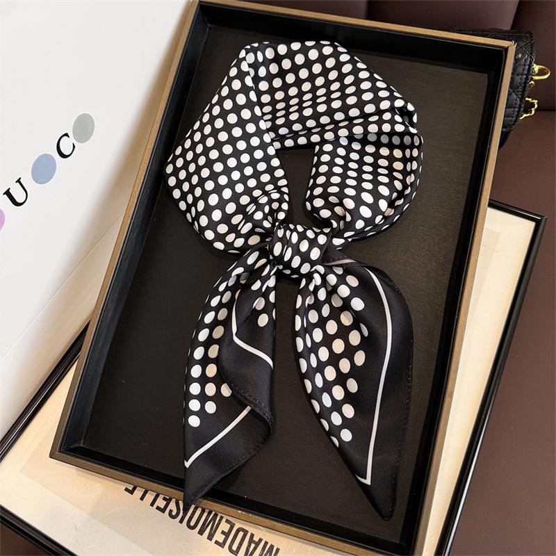 Luxury Brand Square Scarf Design Double Side Shawl Wrap 70cm Print Twill Silk Women Hijab Female Foulard Headband Bandana
