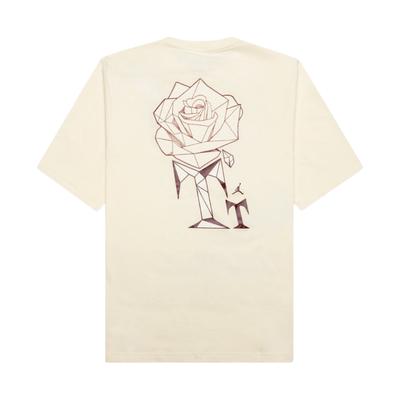 X Teyana Taylor Capsule Vintage Logo Rose Embroidered Tee (Asia Edition) Women Tops Beige FB2641-113