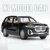 1:24 BMW X7 SUV Diecast Metal Alloy Model car Sound Light Pull Back Collection Kids Toy Gifts