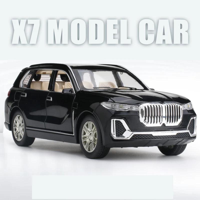 1:24 BMW X7 SUV Diecast Metal Alloy Model car Sound Light Pull Back Collection Kids Toy Gifts