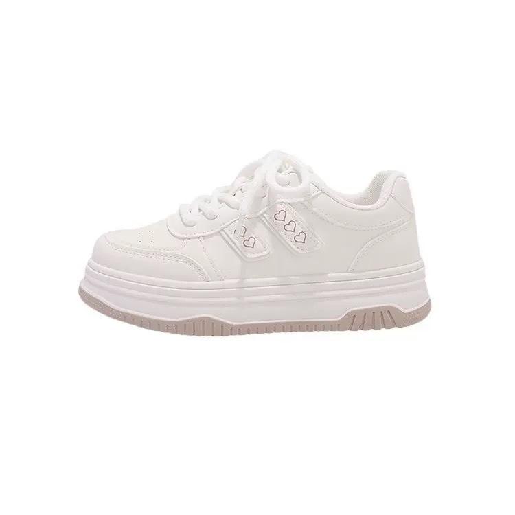 Little White Shoes Women's Popular Thick-soled Heightening Shoes 2025 New Spring and Autumn Net Shoes Women's Breathable Thin Sports and Leisure Shoes