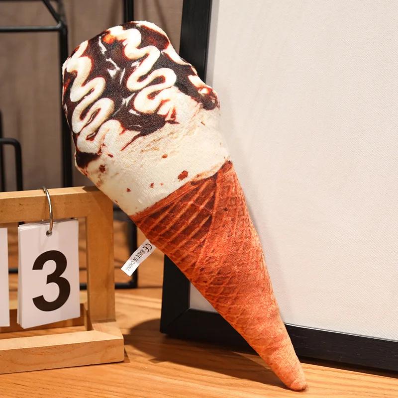 Ice Cream Plush Simulation Ice Cream Doll Plush Stuffed Cushion Sofa Bedding Decoration Dessert Throw Pillow Food Stuffed Gifts