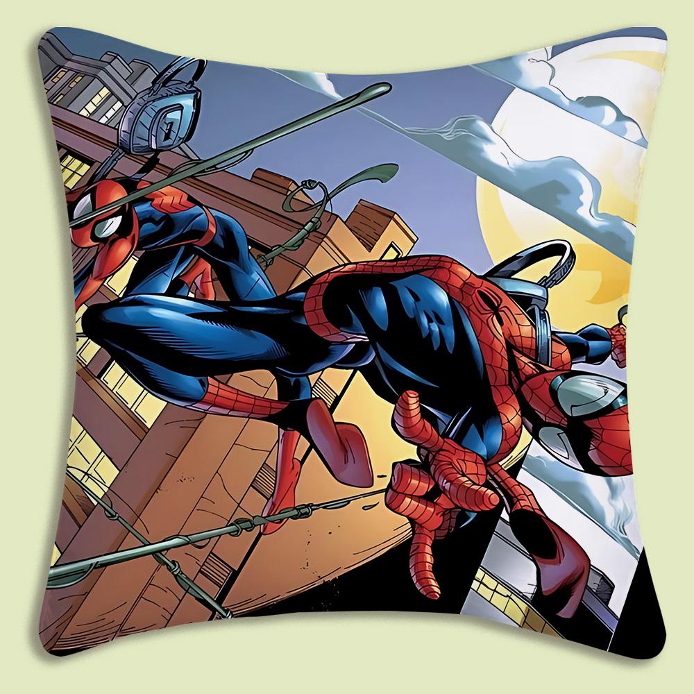 SpiderMan mascot Pillow Covers Cartoon Sofa Decorative Home Doublesided Printing Short Plush Cute Cushion Cover