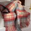 100% Pure Wool Winter Scarf for Women Long Warm Cashmere Scarves Hijab Lady Plaid Shawl Wrap Female Pashmina Bandana Headscarves