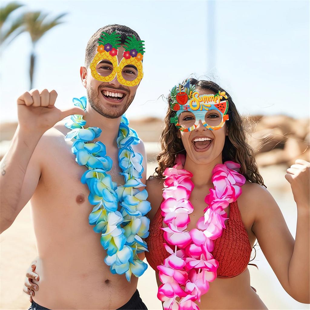 Luaus Party Glasses Funny Hawaiians Glasses,Tropical Fancy Dress Props,Beach Theme Party Supply Decors for Adult Kids