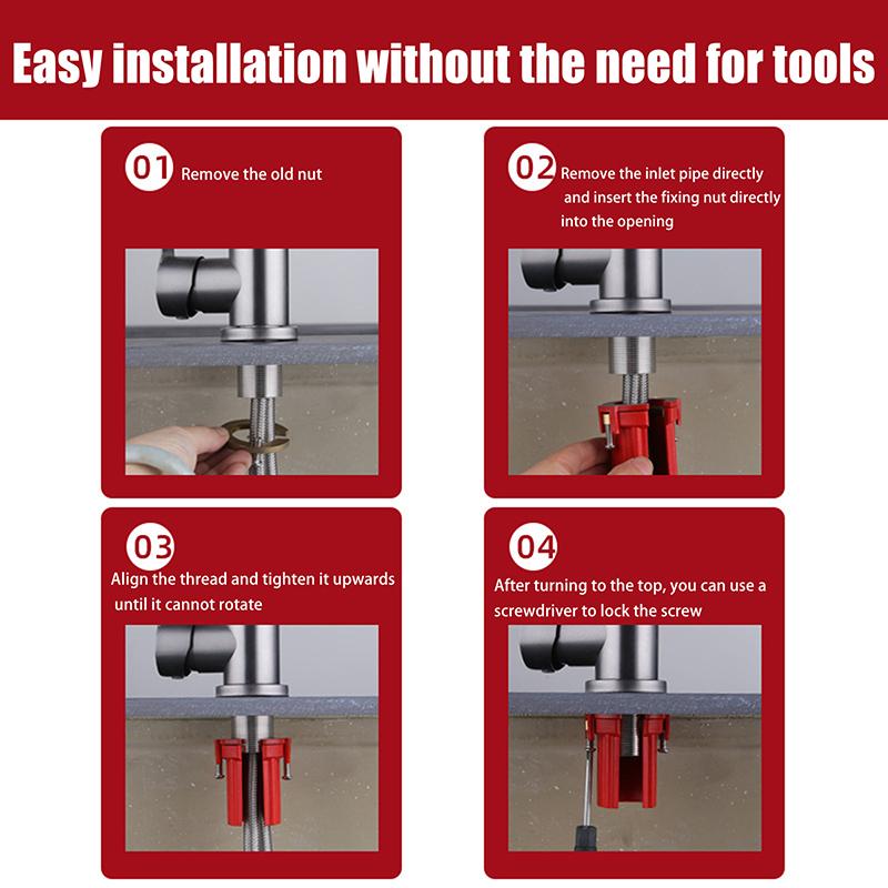 1 Pièce Fixation Anti-Desserrage Rapide Robinet d'Évier de Cuisine Base Fixe Outil de Fixation Robinet Lavabo de Salle de Bain