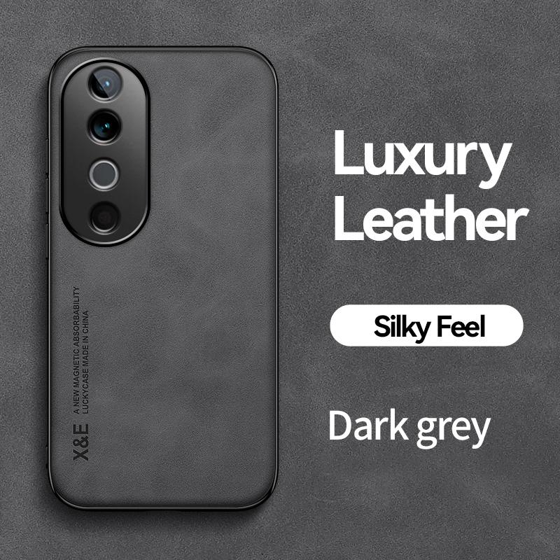 KEYSION Luksusowe etui ze skóry PU w stylu retro do VIVO V40 5G V40 Pro 5G Miękki silikon + PC Odporna na wstrząsy tylna obudowa telefonu do VIVO V40 Pro 5G