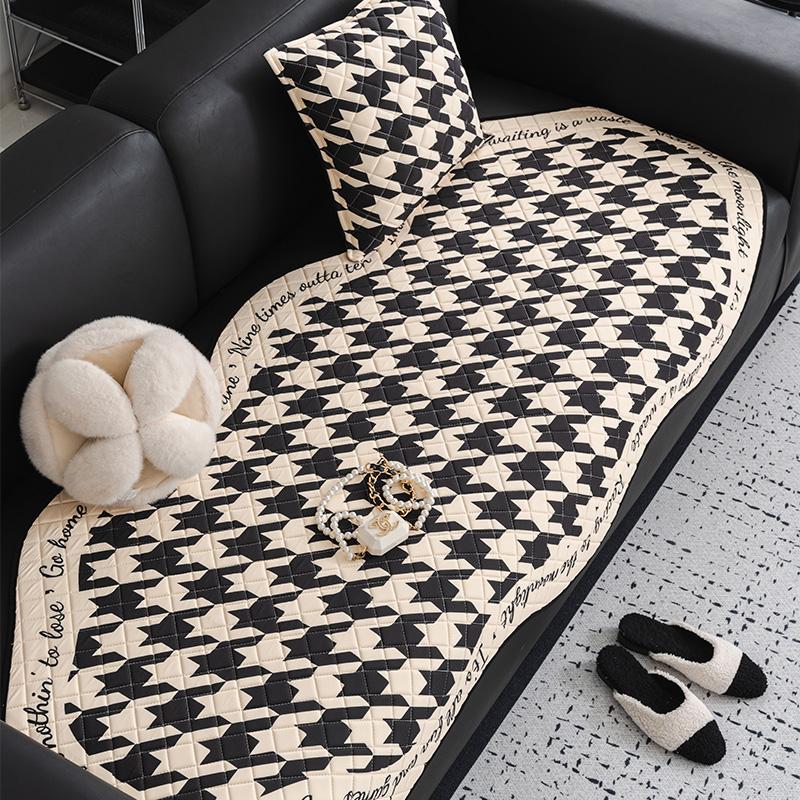 Summer Latex Houndstooth Printed Sofa Cover Decor Non-Slip Mat Couch Slipcover Protector Universal Irregularity Sofa Cushion