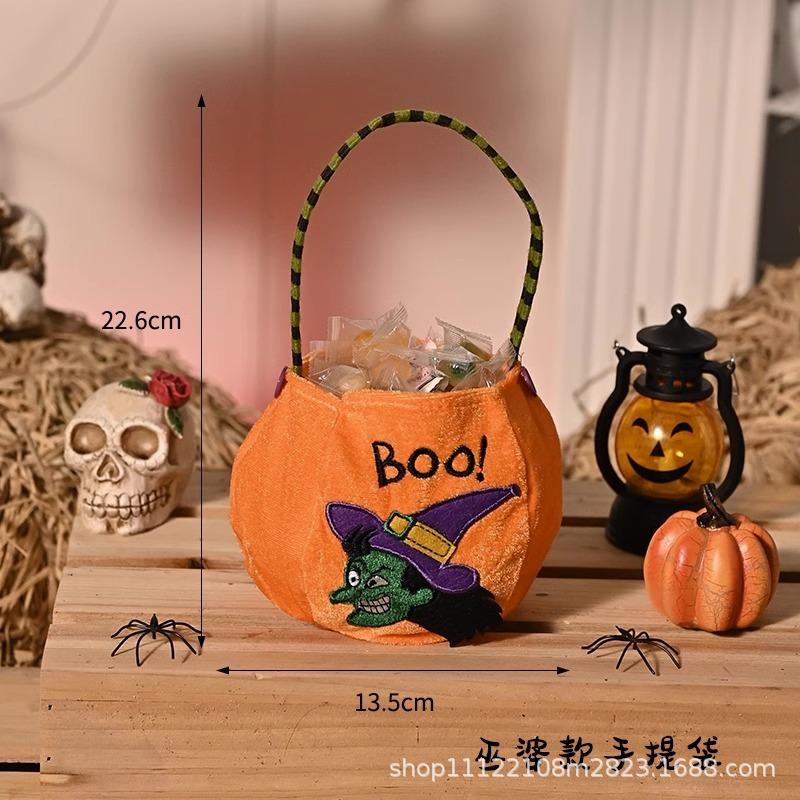 Halloween Candy Bags Decorative Pumpkin Tote for Kids Party Treat Bags Trick or Treat Sack