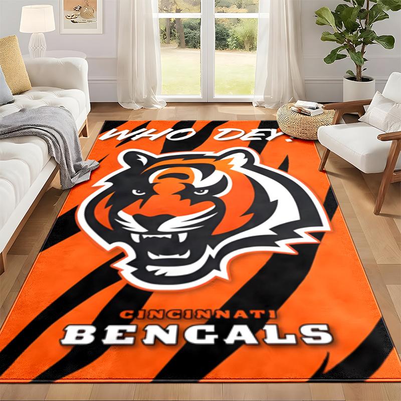 Koberová rohožka Cincinnati Bengals do obývacího pokoje nebo ložnice Ochranná podložka pod židli Kancelářská dekorace Vánoční dárek Dárek k narozeninám