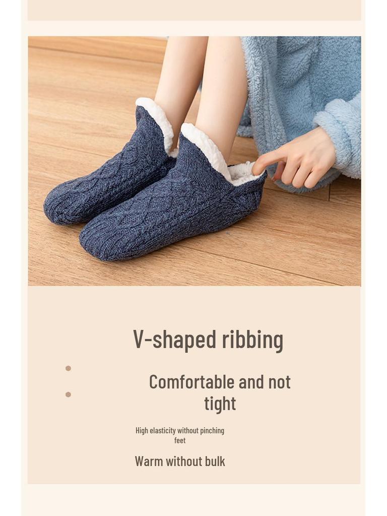 Fleece-Lined Non-Slip Winter Socks: Thick, Warm Indoor Sock Covers for Men & Women